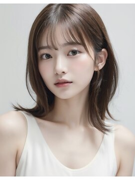 ムウ 難波(MOU) レイヤーカット暗めカラーグランマッシュデザイン20代30代40代50