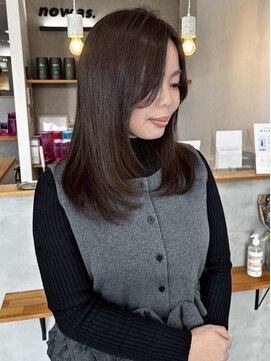 ナウアズ(now as.) ミディアムレイヤー×グレージュ【yuki】【now as.明石】