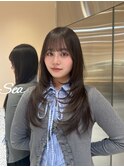 セミハッシユカット×グレージュ