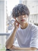 ☆波ウェーブパーマハンサムショートミントベージュ
