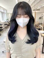 ミョンシル&nbsp;【myonsil 山田】くびれ韓国ヘア/ブリーチなしブルーブラック