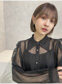 ショコラアッシュヘルシースタイルふんわりカールくびれヘア小顔