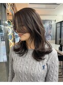 アッシュグレー×レイヤーロング