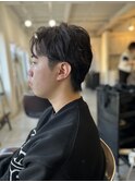 MEN'S HAIRマッシュパーマアッシュブラックウルフ