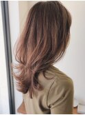 くすみブラウン×ワンカールレイヤー