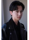 MEN'S HAIRアッシュブラックのウルフカルマパーマ