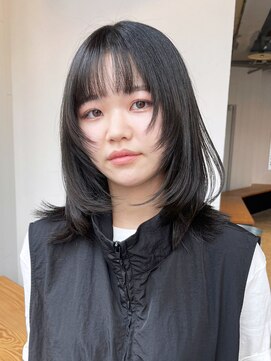 アイティーバイアルバム 藤沢店(IT by ALBUM) ブラックフェイスレイヤー_切りっぱなしボブ_ba483982