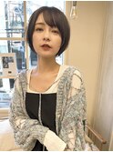 韓国風 ナチュラル Aラインの甘辛ショートボブ