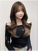 韓国くびれロング レイヤーオルチャン小顔前髪 艶髪 髪質改善