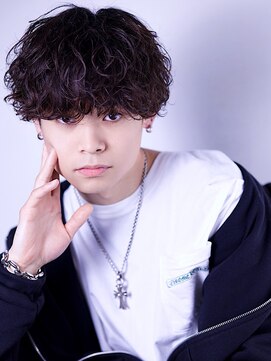 リップスヘアー 梅田(LIPPS hair) ミディアムマッシュシャドウ波巻きパーマ