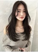 韓国ヘアーハッシュカットレイヤーカットグレージュブリーチ無し