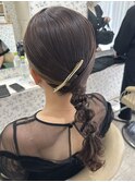 タイト編み下ろし／結婚式お呼ばれヘア/参列ヘア/二次会ヘア