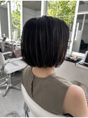 ワンレンボブ ハイライト 暗染め　髪質改善 　【山口】
