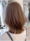 渋谷ミディアムレイヤーカットヘーゼルブラウンマロンブラウン
