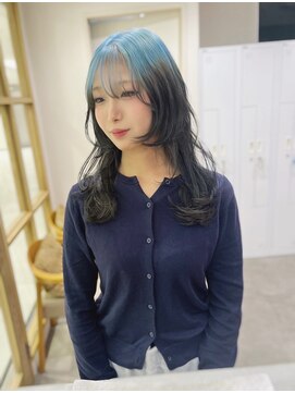 チェレ オレ 新金岡店(Chere ore) アンブレラカラー・ウルフカット・ティファニーブルー