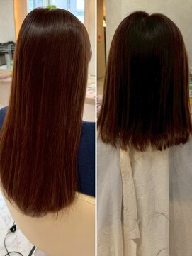 【ビフォーアフター】エクステ/艶髪ストレートロング