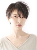 大人カジュアル辺見えみり風ショート/オリーブグレージュ/40代