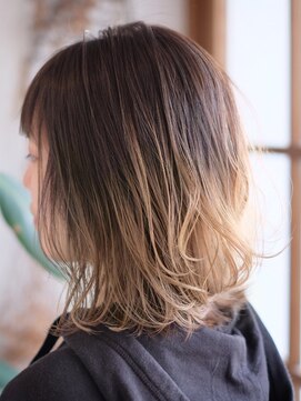 ノルン(norn.) グラデーションカラー/ヌーディベージュ/ロングボブ