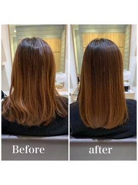 プリマ アンジュ 中目黒店(PRIMA ange) 髪質改善酸性ストレートのbeforeとafter【中目黒】