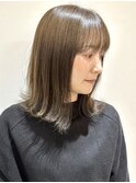 【FOLK】透明感グレージュ☆似合わせ外ハネミディアムボブ♪