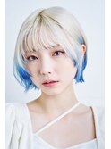 【UNIX港北店】ブルーグラデボブ#推しカラー#裾カラー