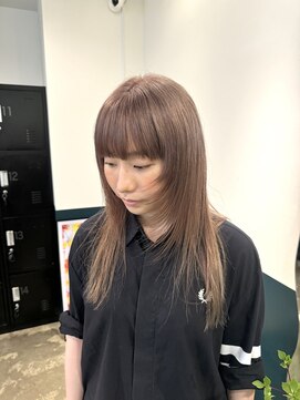 ヘアーブレイス(hair brace) ミルクティーベージュ×レイヤーカット　stylist聖斗