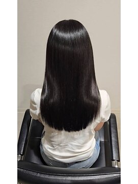 セミロング×髪質改善カラー