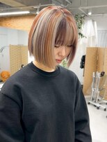 ムーン バイ ケンジ(moon by KENJE)&nbsp;【hinari】デザインカラー/ブリーチ/切りっぱなしボブ