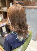 【インナーカラー　ブルー】