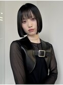切りっぱなしボブ/ストレートボブ/地毛風カラー/黒髪ボブ
