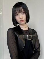 ステン(sten)&nbsp;切りっぱなしボブ/ストレートボブ/地毛風カラー/黒髪ボブ