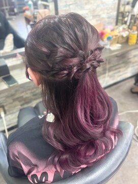 モコモコハーフアップ