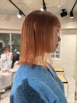 ハイプ(HYPE) ブリーチ＆ダブルカラー/オレンジベージュ/結べるボブ