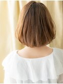 ミルクティーブロンドエンドカラーゆるふわボブ20代30代X戸頭!