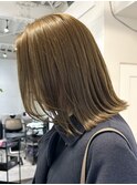 【白石】ブリーチなしオリーブベージュ透明感くすみカラー原宿