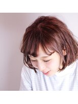 ラクサ ヘア ワークス(LAXA HAIR WORKS)&nbsp;＊大人可愛いオン眉切りっぱなしボブ＊