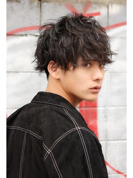 ネイビー(NAVY) フェザーマッシュ 2ブロックマッシュ スパイラル無造作パーマ