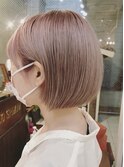 可愛いらしいボブ　ダブルカラー三色調合