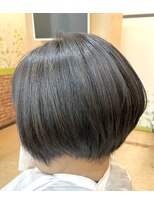 カットハウス はさみの部屋&nbsp;ショートボブ/前下がり/縮毛矯正/髪質改善/グレージュ/前髪あり
