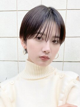 スー 渋谷(suu) マッシュショート前髪長めハンサムショート黒髪ショート襟足短め