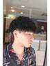 メンズカット＋波巻きパーマ＋ウォータートリートメント＋眉カット