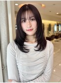 シースルーバング ミディアムレイヤー 前髪ぱっつん☆