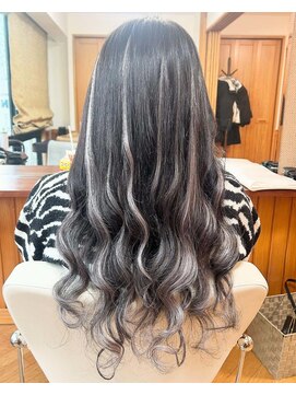 エクステンション クーチャー(Extention Cu'cha) 暗髪×シルバーエクステ