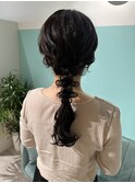 編みおろしポニーテール