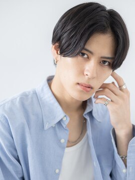 モッズヘア メン 南越谷南口店(mod's hair men) アップバングアッシュブラック韓国ヘアe南越谷