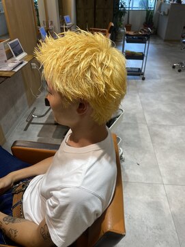 バンブーグラス(Bamboo grass) 抜きっぱなしスパイキーショート／ブリーチ２回～