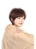 大人かわいい小顔ショートショートヘア30代40代50代白髪ぼかし