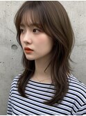 フェイスフレーミングルーツカラー天使の羽バングネオウルフボブ