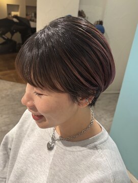 ユイバイラドンナ(Huit by LADONNA) 顔周りカット/カーテンバング/ハッシュボブ/ローズブラウン