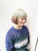 ステアケース ギンザセブン(stair:case ginza7)&nbsp;ふんわり似合わせボブ×ペールグリーンルーツカラー